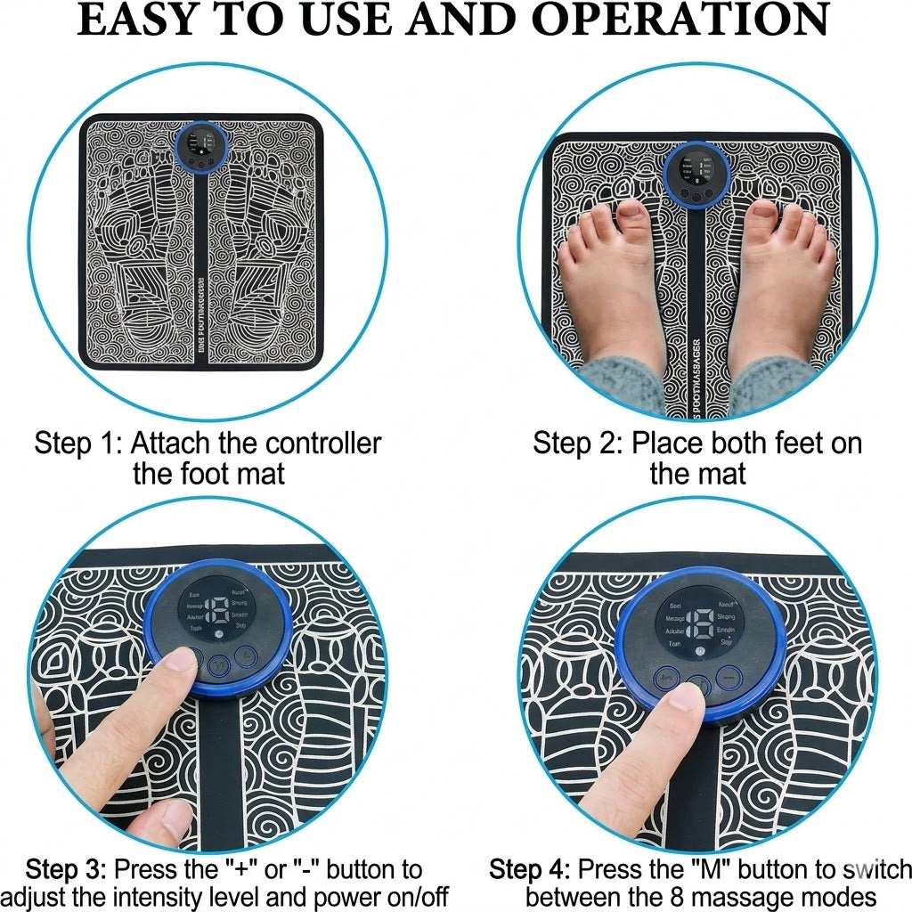 Wazir™ EMS Foot Massager Mat – Pain Relief, Leg Recovery & Muscle Relaxation