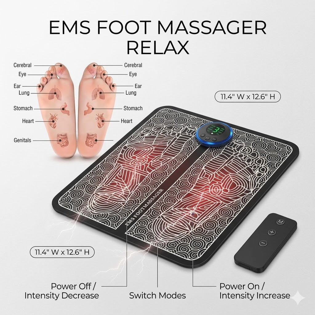 Wazir™ EMS Foot Massager Mat – Pain Relief, Leg Recovery & Muscle Relaxation