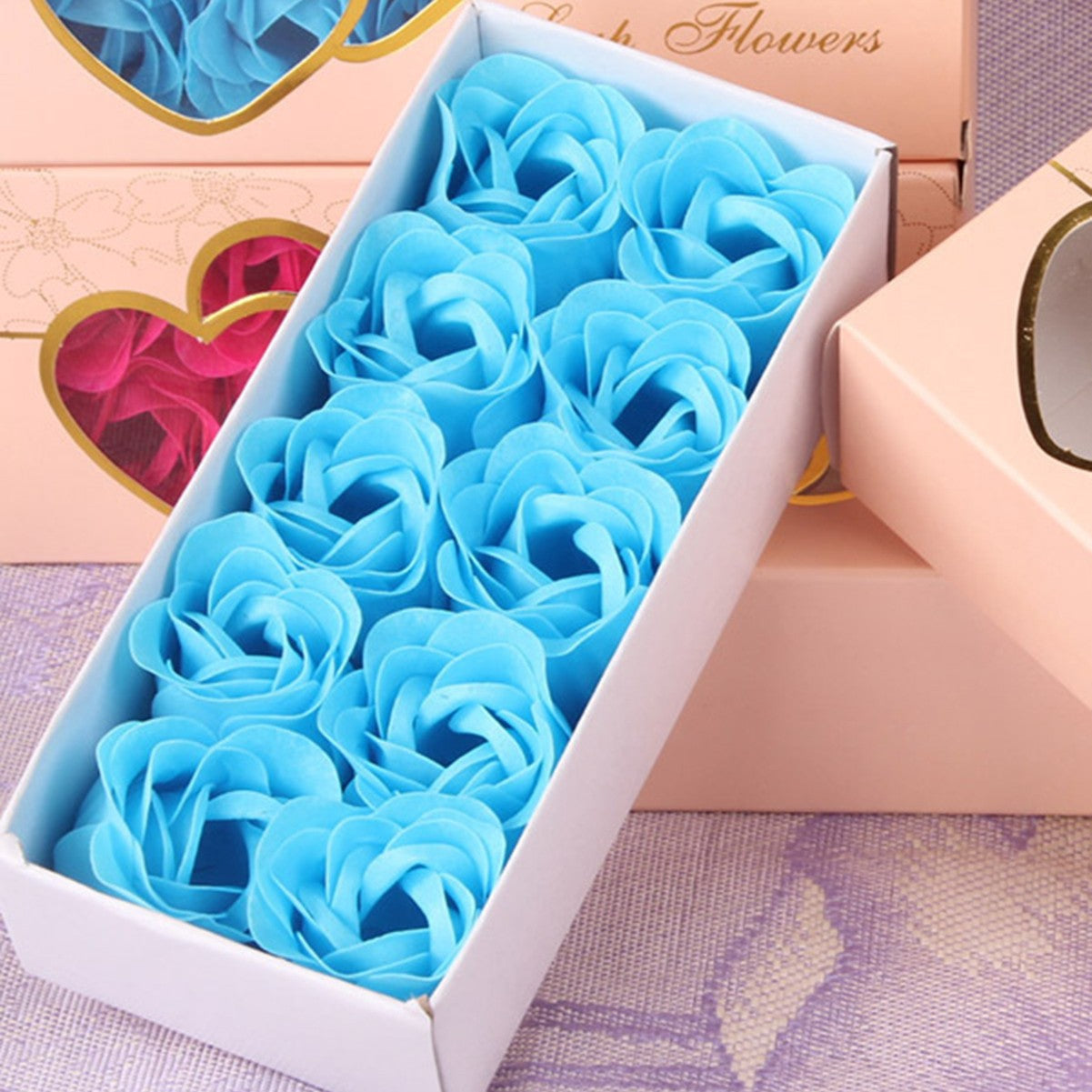 Double Heart Rose Soap Flower Gift Box – Romantic Eternal Flower for Valentine, Birthday & Anniversary Gift