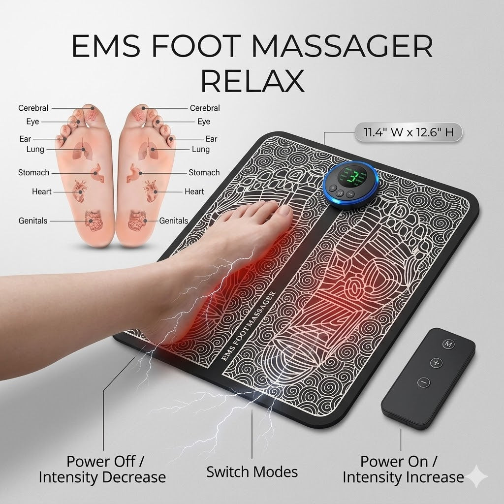 Wazir™ EMS Foot Massager Mat – Pain Relief, Leg Recovery & Muscle Relaxation