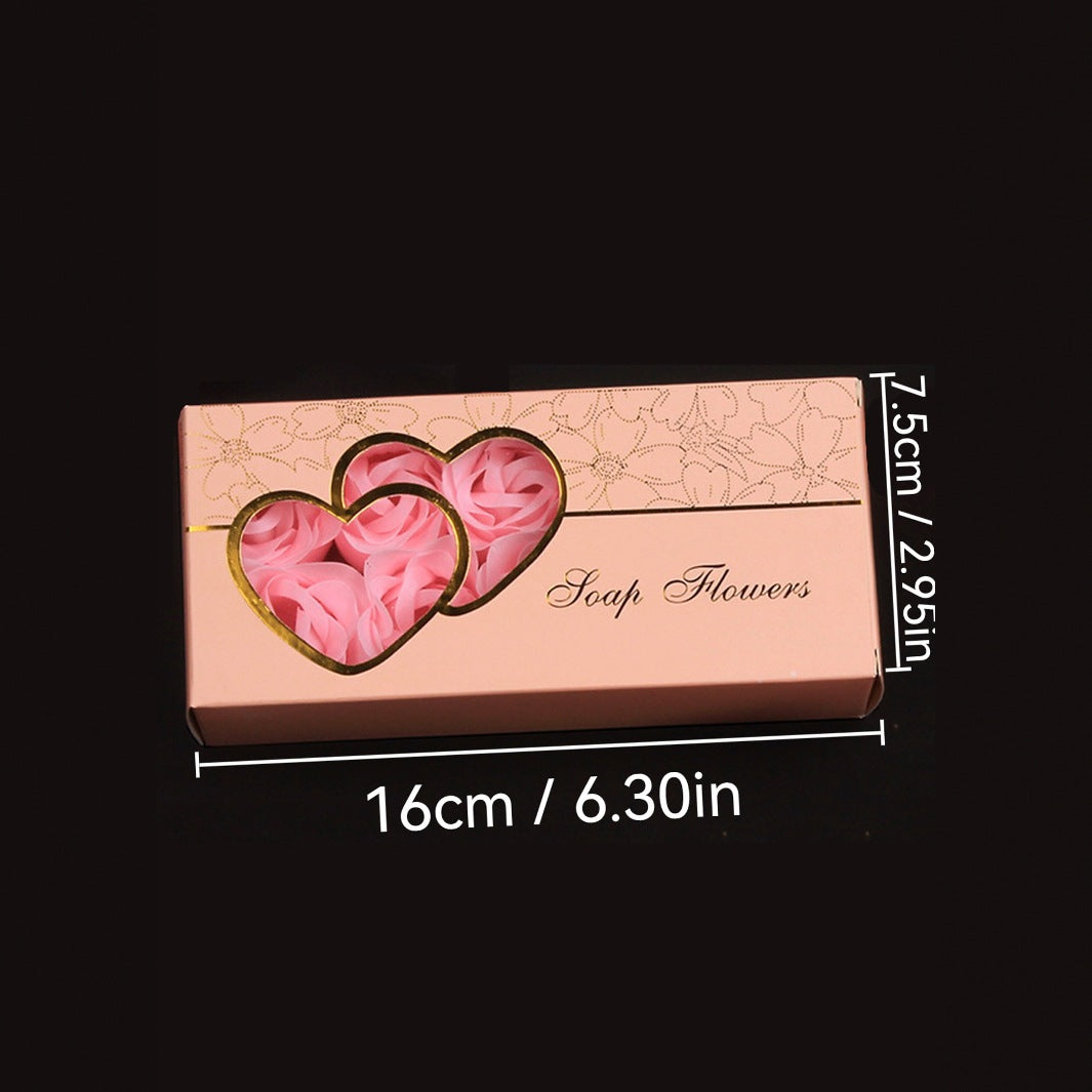 Double Heart Rose Soap Flower Gift Box – Romantic Eternal Flower for Valentine, Birthday & Anniversary Gift