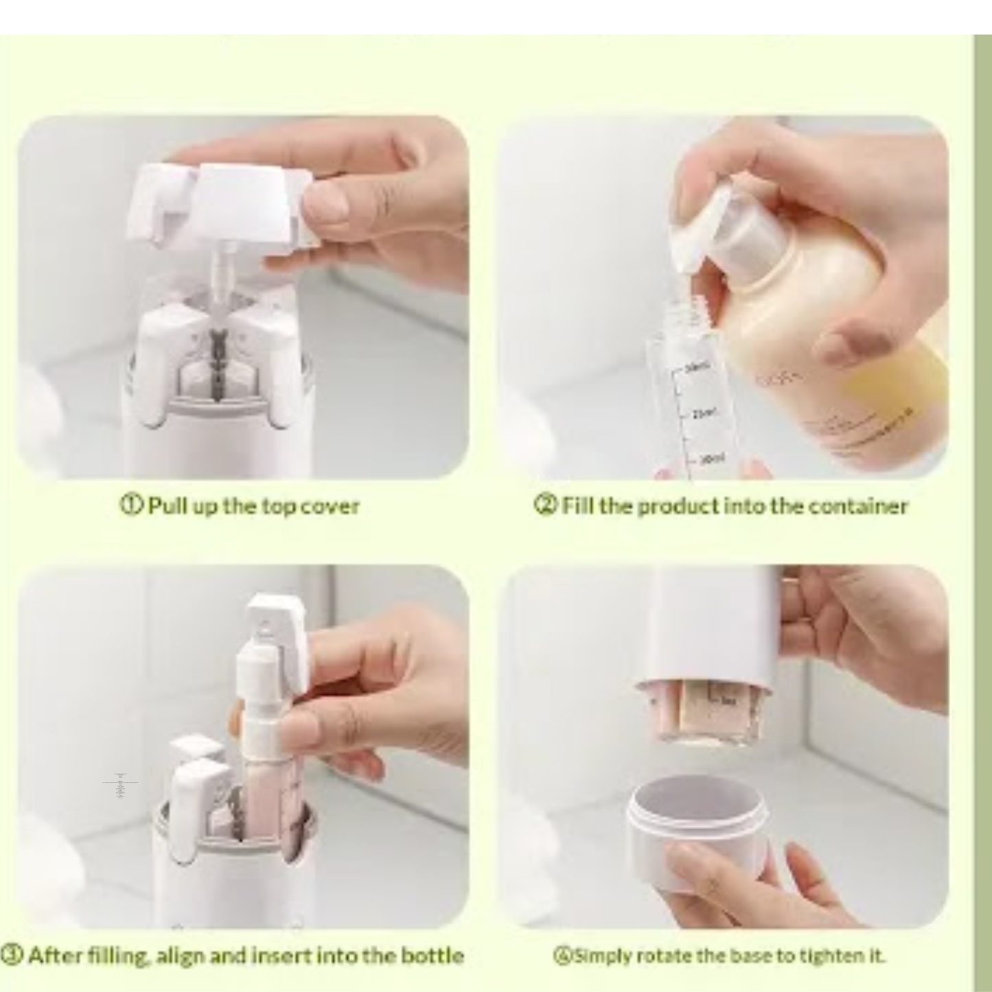 Wazir™ 4-in-1 Leakproof Travel Dispenser – Portable TSA-Approved Refillable Toiletry Bottles