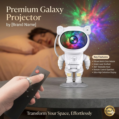 Wazir™ Astronaut Galaxy Star Projector – LED Nebula Night Light with Remote Control