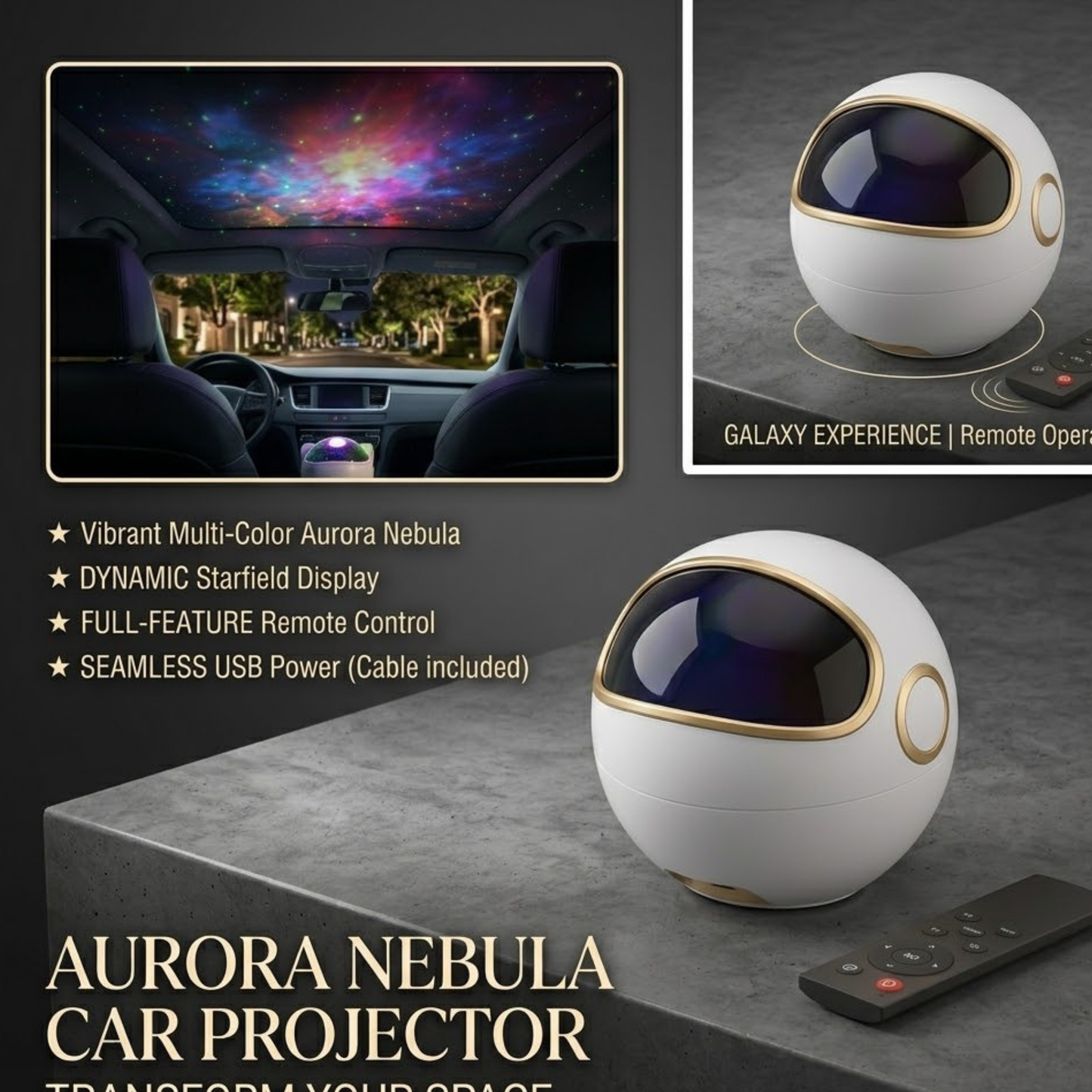 Astronaut Galaxy Star Projector – LED Nebula Night Light with Remote Control