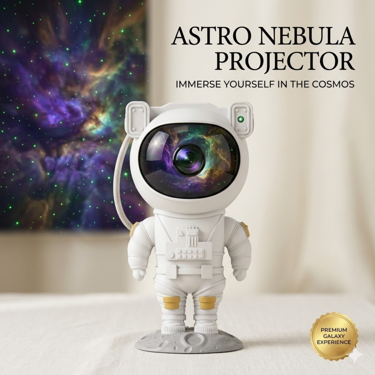 Astronaut Galaxy Star Projector – LED Nebula Night Light with Remote Control