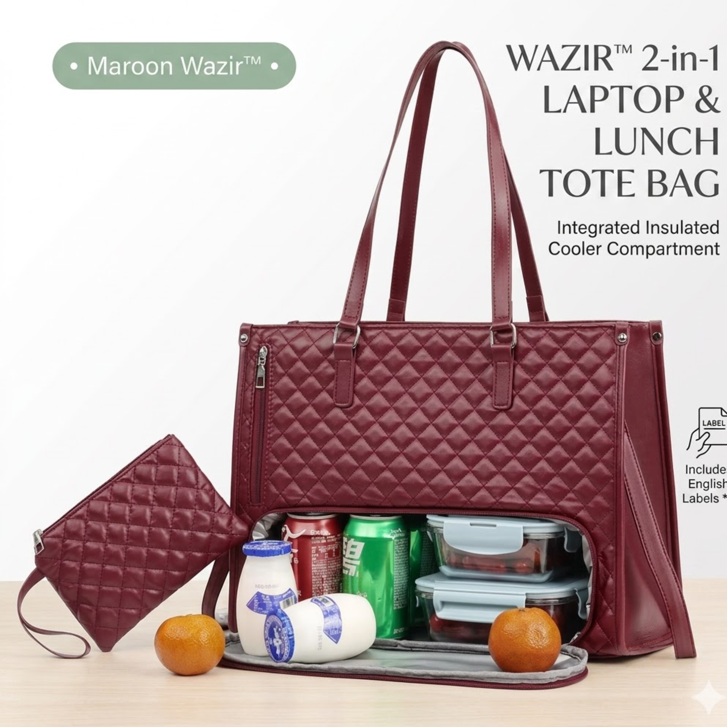 Wazir Executive Series insulated lunch tote bag