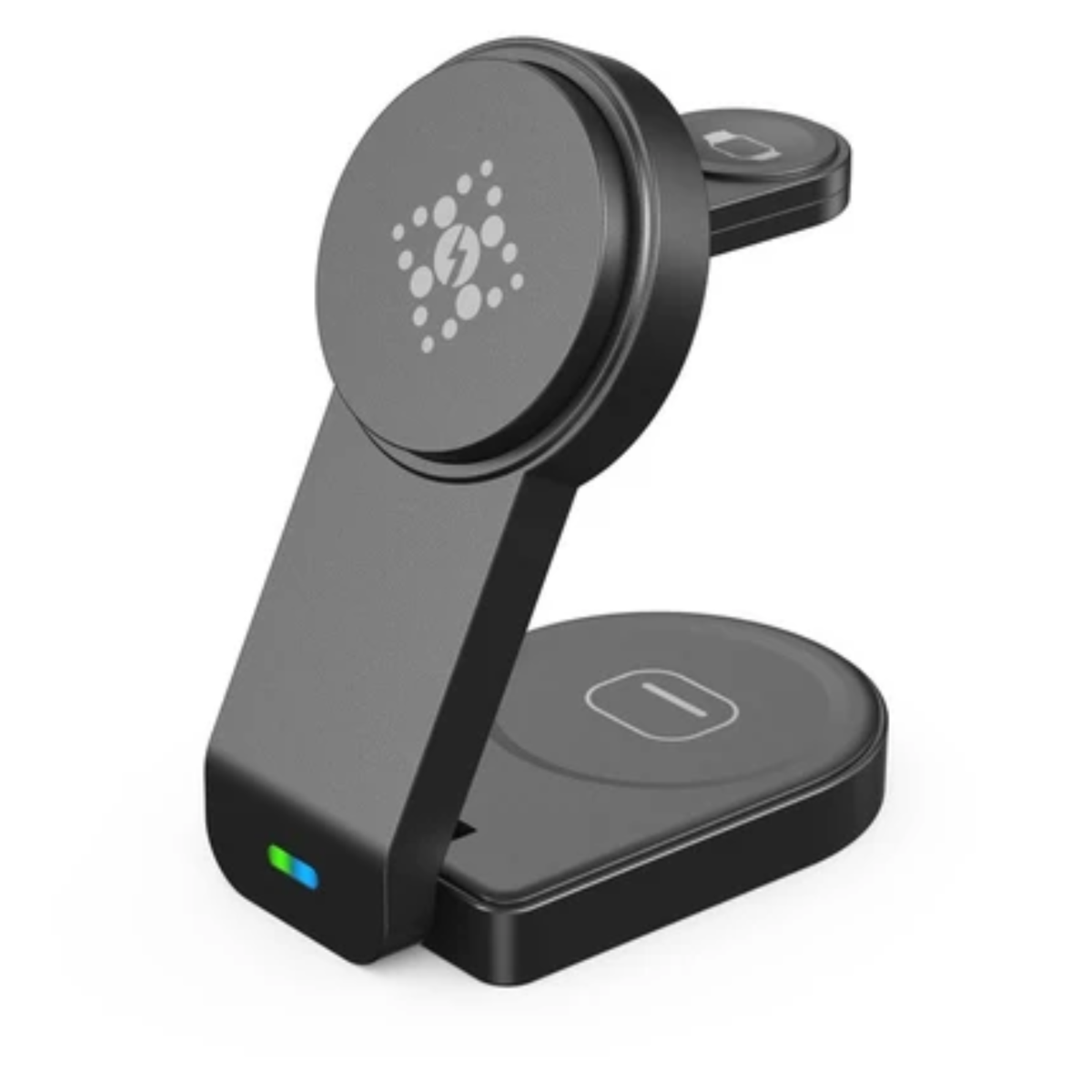Wazir™ 3-in-1 Magnetic Wireless Charging Station – Charge Phone, Watch & Earbuds Simultaneously