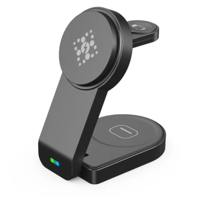 Wazir™ 3-in-1 Magnetic Wireless Charging Station – Charge Phone, Watch & Earbuds Simultaneously