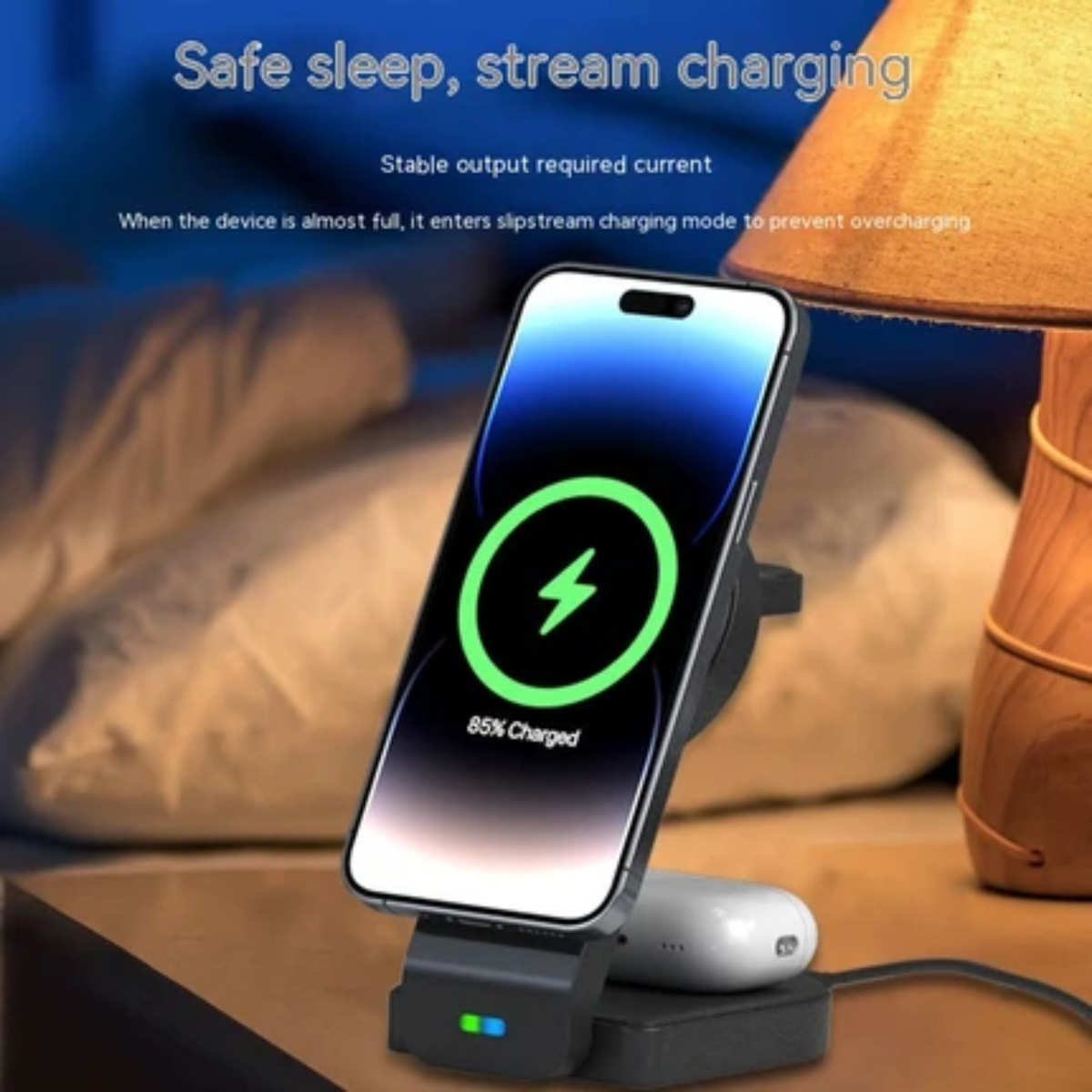 Wazir™ 3-in-1 Magnetic Wireless Charging Station – Charge Phone, Watch & Earbuds Simultaneously