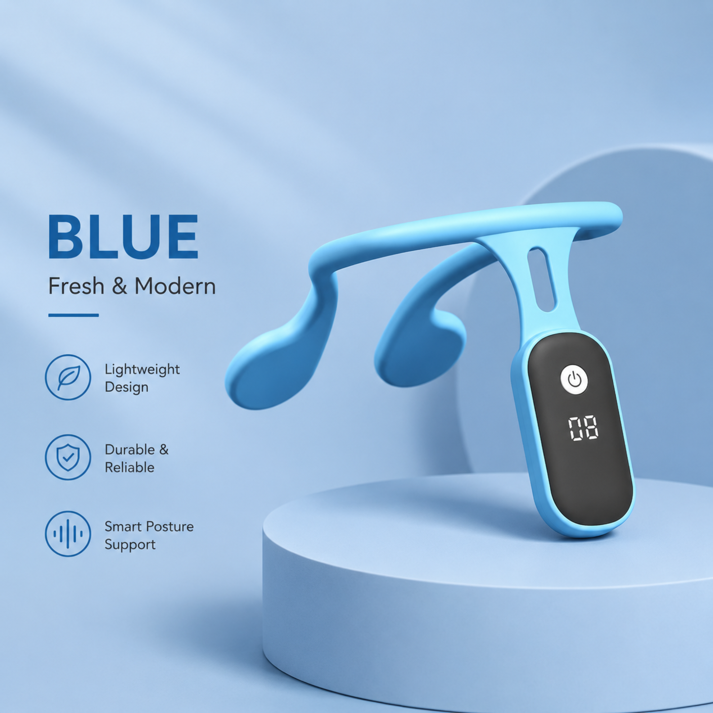 Wazir™ PosturePro Align — Smart Posture Corrector Collar with Haptic Feedback & LED Display