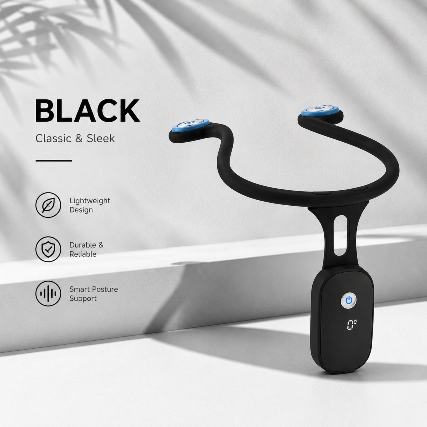 Wazir™ PosturePro Align — Smart Posture Corrector Collar with Haptic Feedback & LED Display