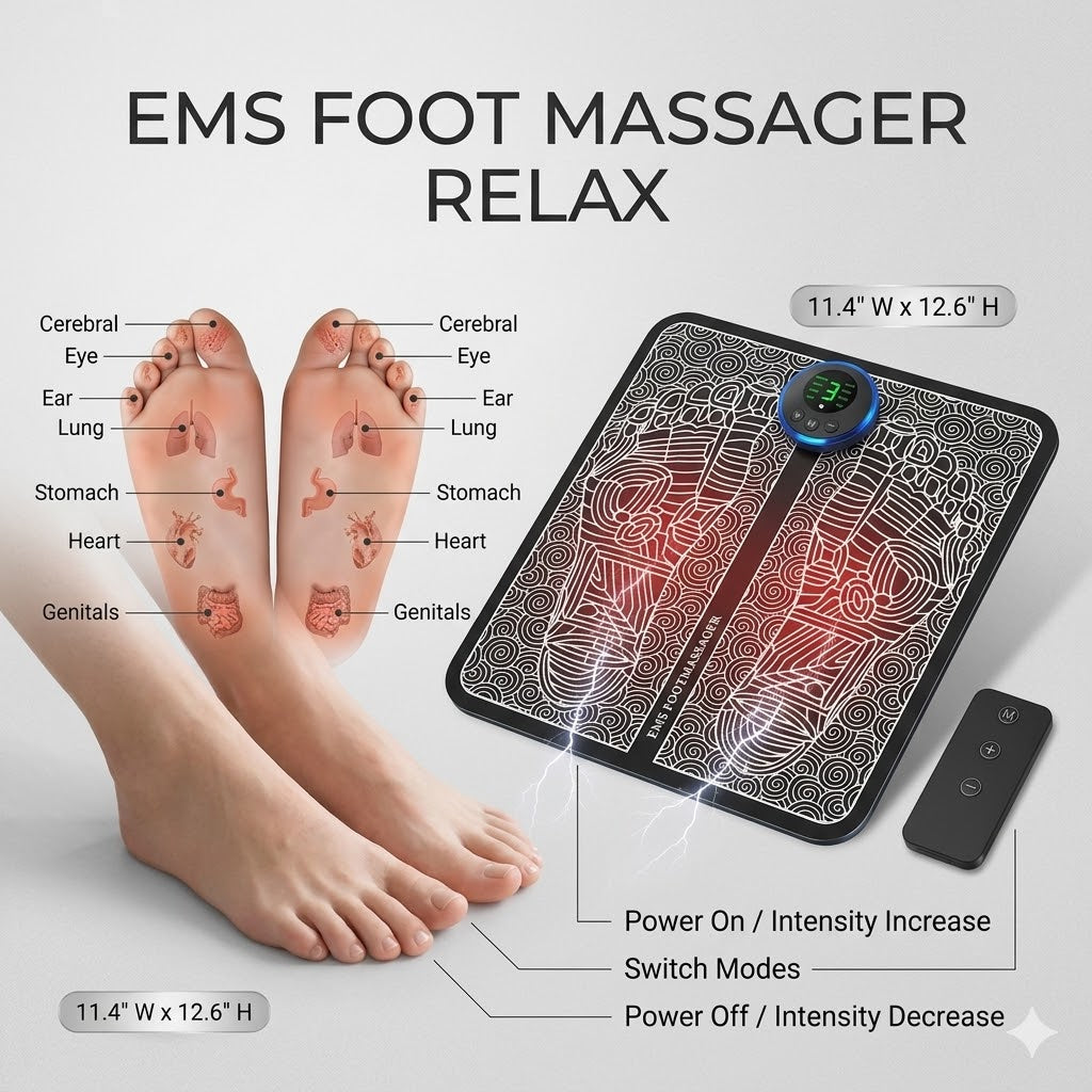 Wazir™ EMS Foot Massager Mat – Pain Relief, Leg Recovery & Muscle Relaxation